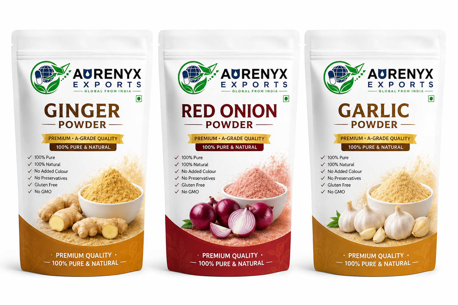 Aurenyx onion, ginger and garlic packs